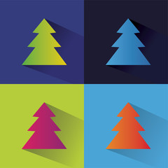 Obraz premium Abstract vector new year tree logotype isolated on colored
