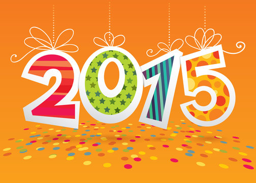 Vector card for New Year or Christmas 2015