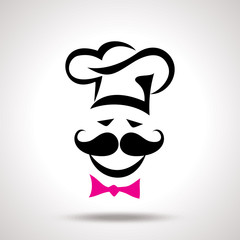 vector illustration of a modern white chef