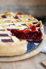 Cherry pie, selective focus