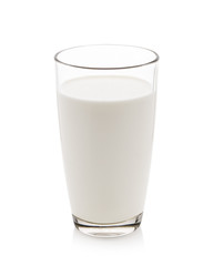 Glass of milk isolated on white