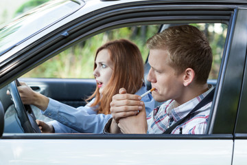 Frivolous driver in a car