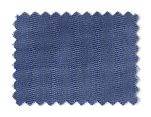 blue fabric swatch samples isolated on white background