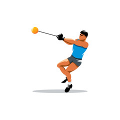 Hammer throw vector sign