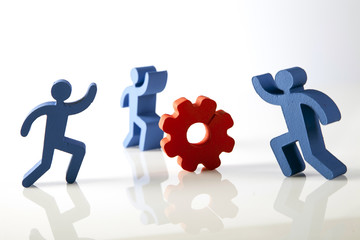 concept of teamwork, people and icons