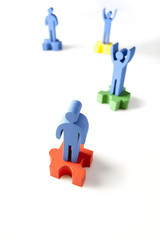 concept of teamwork, people and icons