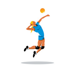 Volleyball player vector sign