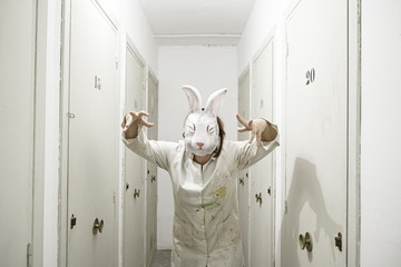 Masked woman rabbit
