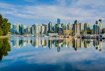 Kussenhoes De skyline van Vancouver met haven, British Columbia, Canada © Andy