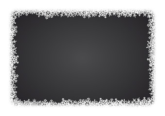 Schneeflocken-umrahmter Hintergrund, Querformat, schwarz-weiß