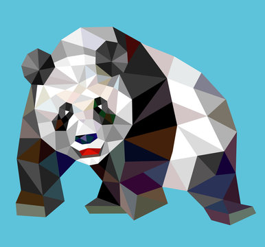 Panda triangle low polygon style Stock Vector | Adobe Stock