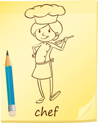 A notepad with a chef