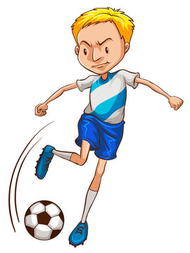 A simple coloured sketch of a soccer player
