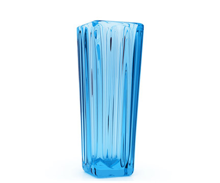 blue glass vase