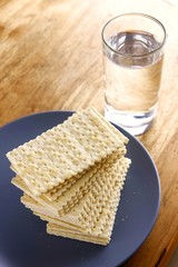Soda Crackers and Glass of water