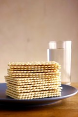 Soda Crackers and Glass of water