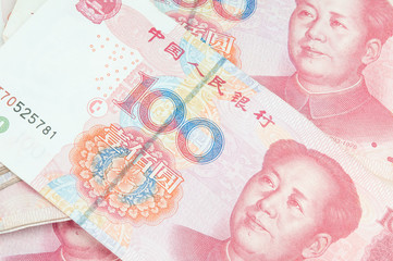 100 Yuan, Chinese money yuan banknote close-up