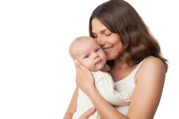happy mother holding and hugging her baby
