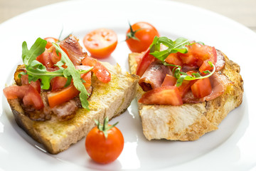 Italian Bruschetta Sandwich Close Up