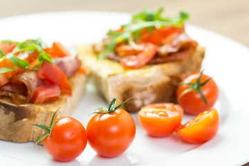 Italian Bruschetta Sandwich Close Up