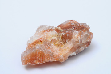 Orange calcite stone mineral