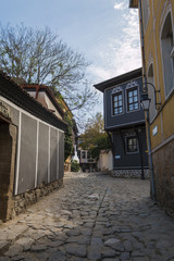 Old city, historical buildings in Plovdiv, Bulgaria. Candidate f