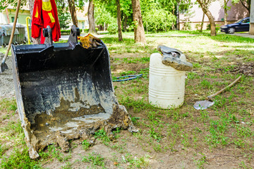 Equipment on construction site