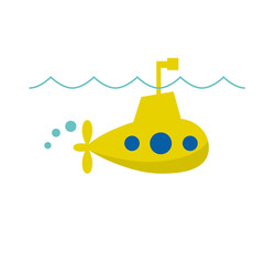 Vector logo cheerful submarine