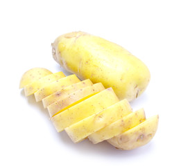 potatoes on white background