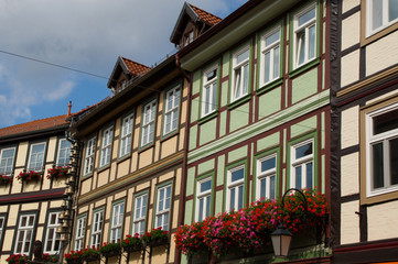 Fachwerkhäuser in einer Gasse in Wernigerode