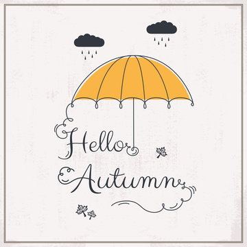 Hello Autumn background with typography