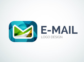 Email logo design made of color pieces