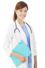 young smiling professional Doctor with document