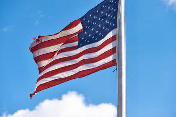 Obraz premium US American flag waving in the wind