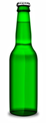 Bier, Bierflasche grün, freigestellt