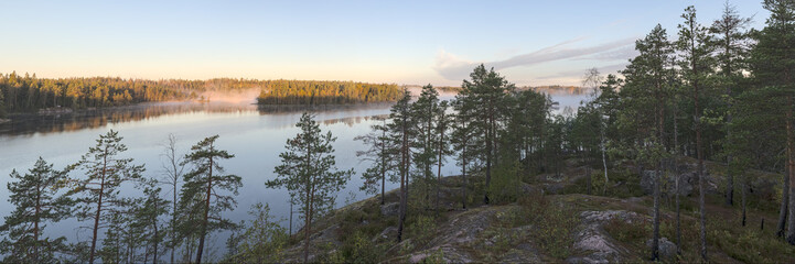 Fototapeta premium rocky shore of the lake