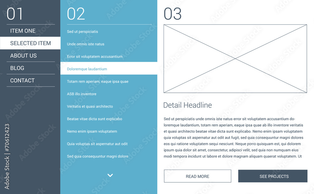 Wall mural modern minimal website layout - webdesign template