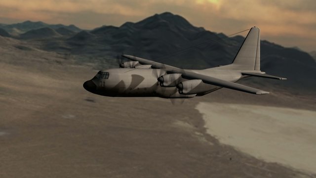 Aircraft Lockheed C130 Hercules in flight