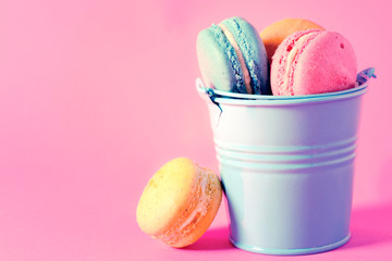 Macaroons in basket