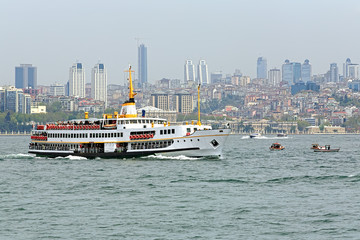 Passenger ship in Bosphorus, Istanbul, Turkey