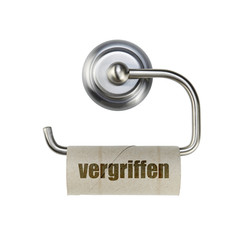 Toilettenpapier leer auf Spender - vergriffen