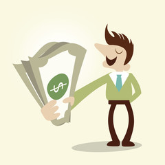 Business man show digital tablet.