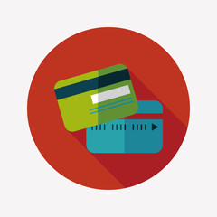 credit card flat icon with long shadow