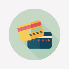 credit card flat icon with long shadow