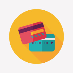 credit card flat icon with long shadow