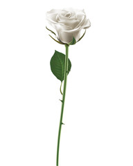 White Rose isolated on white, vector illustration
