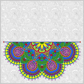 floral round pattern in ukrainian oriental ethnic style