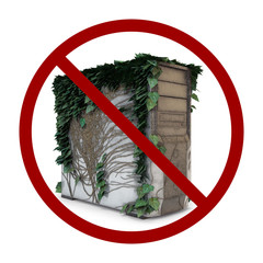 No old computer area sign isolated