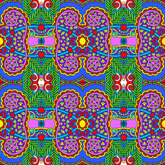 seamless geometry vintage pattern, ethnic style ornamental backg