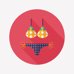 Swimming suit flat icon with long shadow